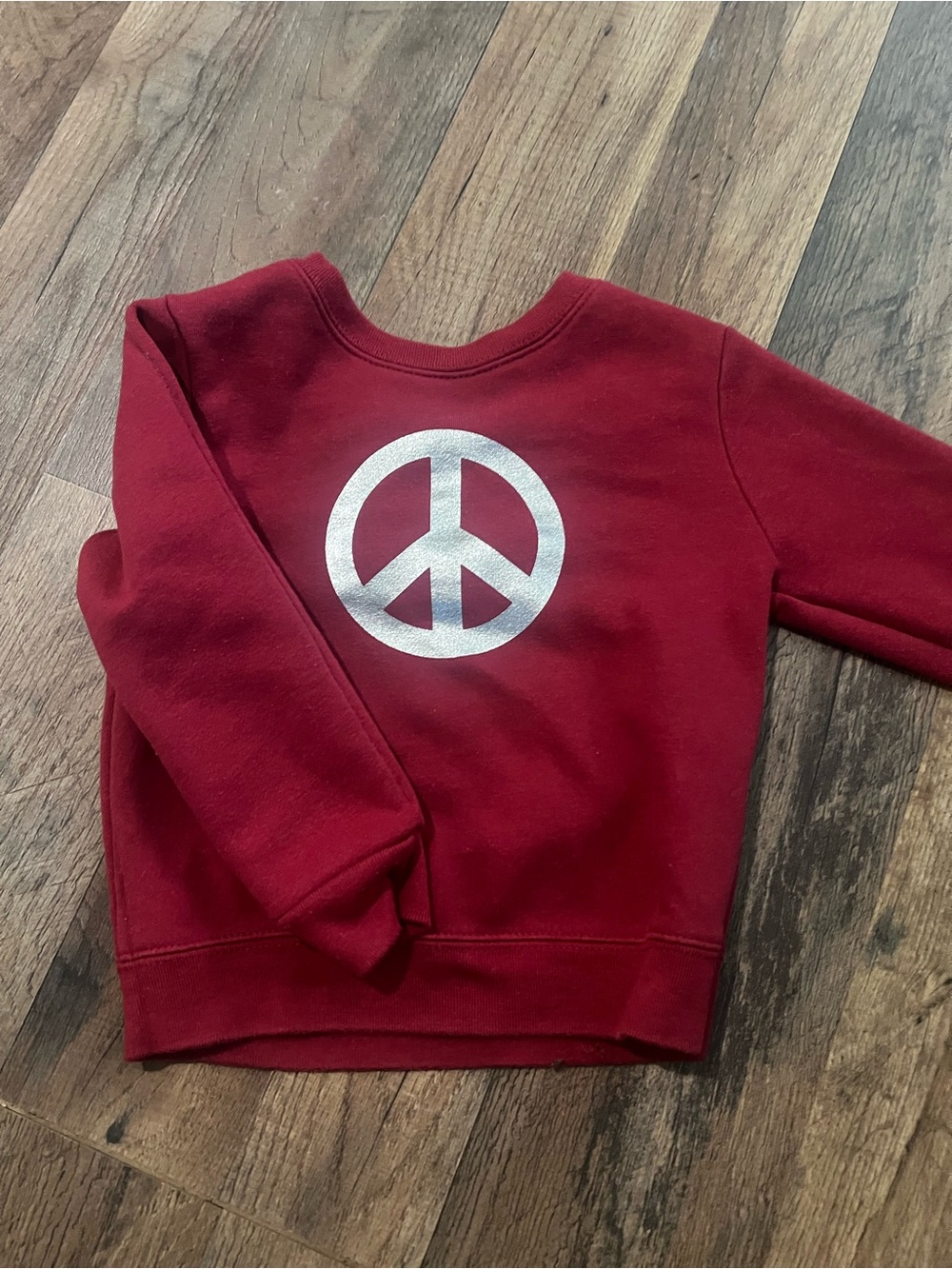 Garanimals Red Crewneck Sweatshirt with Silver Peace Sign
